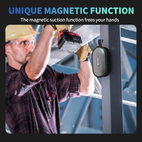 SOWO Wireless Portable Small Speaker, Ultra Magnetic Bluetooth Speaker for Golf Cart, Coverless IP67 Waterproof, 24 H Playtime, Pro Sound, Clip Hanging Design for Outdoor, Indoor - Black - Thumbnail 5