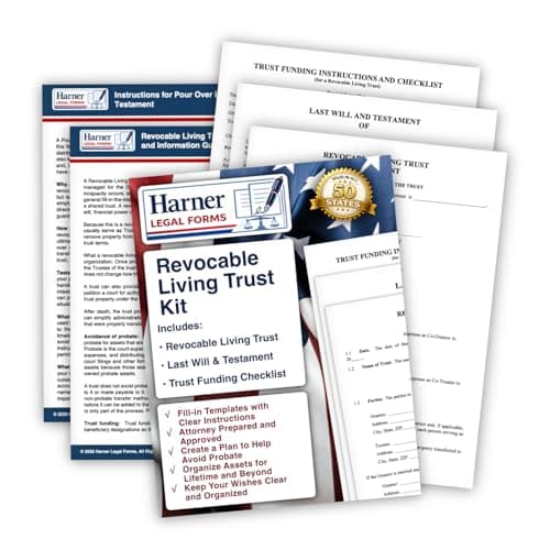 Revocable Living Trust Kit – Revocable Living Trust + Pour-Over Will + Trust Funding Checklist – Attorney-Drafted Templates with Instructions