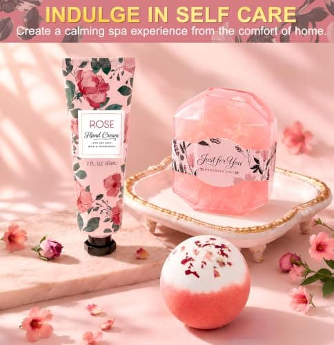 BodyRefresh 10-Piece Gift Basket for Women, Get Well Soon & Thinking of You Gifts for Her, Cozy Self Care Gift Set with Blanket, 20oz Tumbler, Socks, Candle, Bath Bomb for Mom Friend Sister - Thumbnail 5