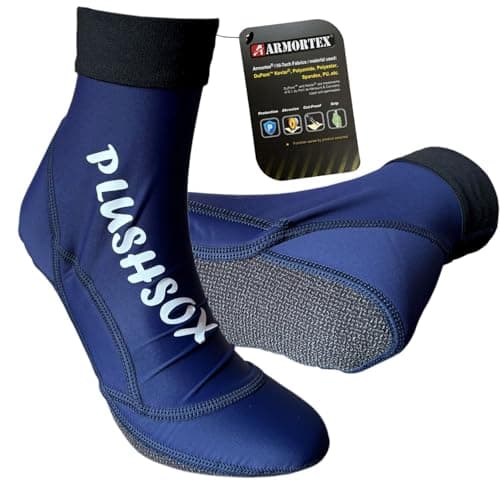 PLUSHSOX Sand Proof Beach Sport Socks with Kevlar Grip for Women Men - Ankle-Length Socks for Volleyball, Soccer, Paddleboarding, All-Day Comfort & Tournament Play, Navy, XXS - Image 1