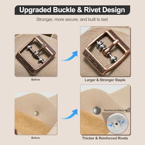 Brelzo Calvior Women's Suede Clogs Men's Slip-On Leather Mules Non-Slip Potato Shoes Arch Support Sandals with Adjustable Buckle for Indoor & Outdoor Use Peacock Green - Thumbnail 3