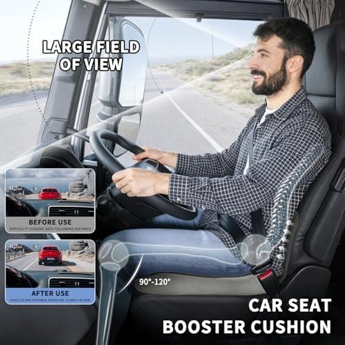 kowptyy Trucker seat Cushions for Long Sitting, Office Chair Seat Cushions for Office Chair with L-Shaped Ergonomic Design, Memory Foam Chair Cushion for Long Sitting Office Worker(Black Gray) - Thumbnail 2