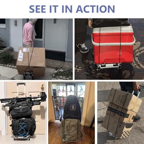 KEDSUM 270LBS Utility Luggage Cart with 4 Wheels, 100% Aluminum Hand Truck Dolly, Folding Hand Truck with Advanced Tank Wheels, Portable Dolly Cart for Luggage, Travel, Shopping, Office Use - Thumbnail 4