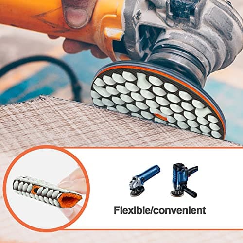 BRSCHNITT Dry Diamond Polishing Pad Set,7pcs 4 inch #100 for Stone Marble Quartz Granite Sanding Disc Countertop Polish Polisher Pads Kit Tools Used on Grinder or Polisher - Thumbnail 5