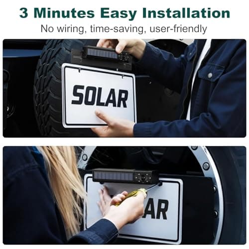 Rvsisytm 1080P Solar Wireless Backup Camera with 5in Monitor, 5000mAh Rechargeable Battery and Solar Panel, IP69K Waterproof, IR Night Vision, Support 2 Cameras, for Car, RV, Trailer, Camper (0092) - Thumbnail 2