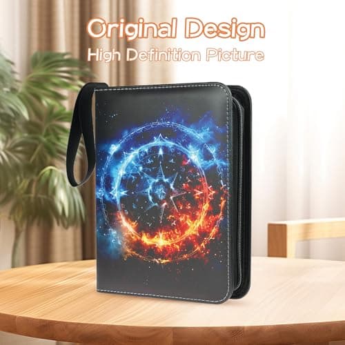 Trading Card Binder 4 Pocket, Fits 400 Cards with 50 Removable Sleeves, Portable TCG Album Folder for Standard Size Game Cards, Sports Card Holder Book for Collectors, Frostfire Fusion - Thumbnail 4