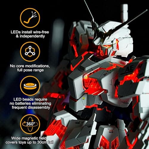 LBASE Wireless LED Light Set for Gundam MG Model Kits (PG/MG/RG/HG/MGSD) - 3rd Gen LED Units for Building Block Lamp Beads & Figures Models Lighting (LBASE-3rd gen) - Thumbnail 4