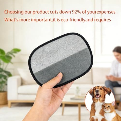 Pawsnheart Pet Hair Removal Glove for Cats & Dogs, Reusable Pet Glove for Dogs & Cats, Easy Hair Remover for Short and Long Fur, Pet Shedding Glove for Home Furniture Cleaning (2 Pcs) - Thumbnail 3