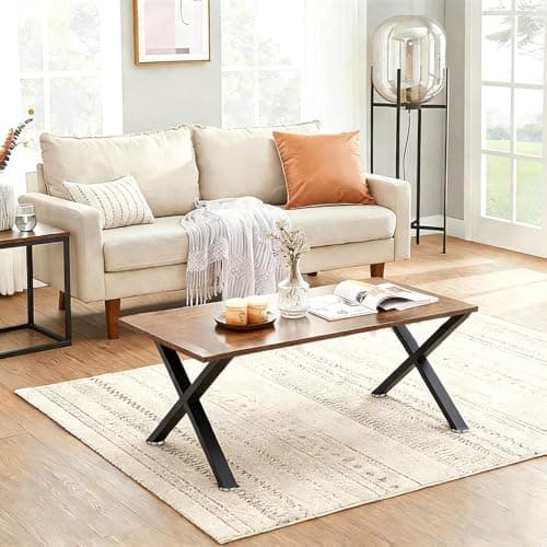 SNYXXOZ Coffee Table Legs 16H x 11.7W Heavy Duty Metal Bench Legs, X- Shape Dining Table Kitchen Table Office Desk Table Base Replacement with Adjustable Feet Pads Screws 1000 LBS Load Black Set of 2 - Thumbnail 6