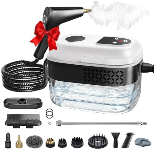 Gyrivav Steam Cleaner, Portable Steamer for Cleaning with 15pcs Accessories, 6-Level Adjustable Handle,15s Heat-Up, 1500W Pressurized Handheld Steam Cleaner for Home,Kitchen, Bathroom, Car,Tile,Grout
