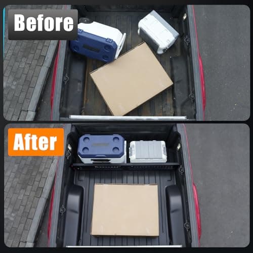 Tecbaba Truck Bed Divider Compatible with 2020-2026 Jeep Gladiator JT Non-Slip Cargo Organizer Management Aluminium Alloy Foldable Keep Organized for Cargo Area All Weather 2025 Gladiator Accessories - Thumbnail 2