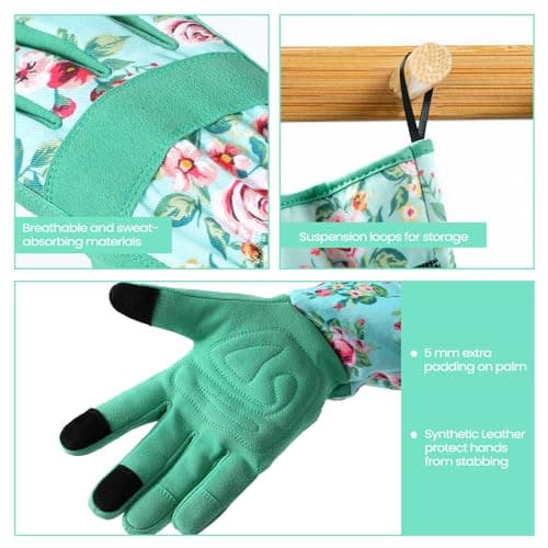 Ymomode Garden Gloves for Women - Long Sleeve Garden Gloves Ladies Light Protective Gloves for Yard & Outdoor Work - Thumbnail 5
