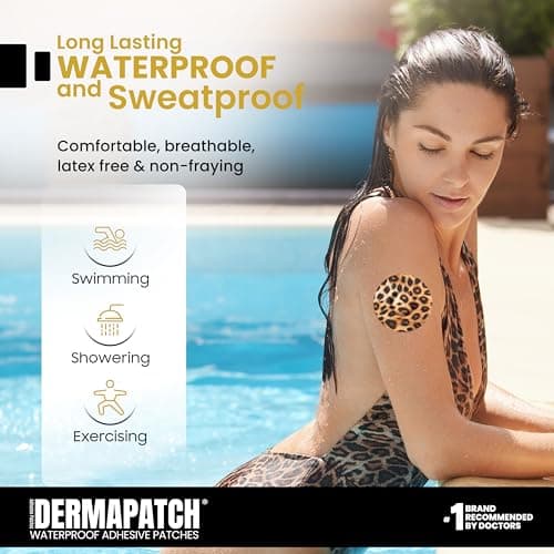 DermaPatch Adhesive Patch – 25 PCS Waterproof Overpatch Covers for CGM Sensors (Libre, Dexcom G6/G7, Stelo, Guardian, Enlite) – Ultra-Thin, No-Glue Center, Long-Fixation, Pre-Cut Paper (Color: Animal) - Thumbnail 5