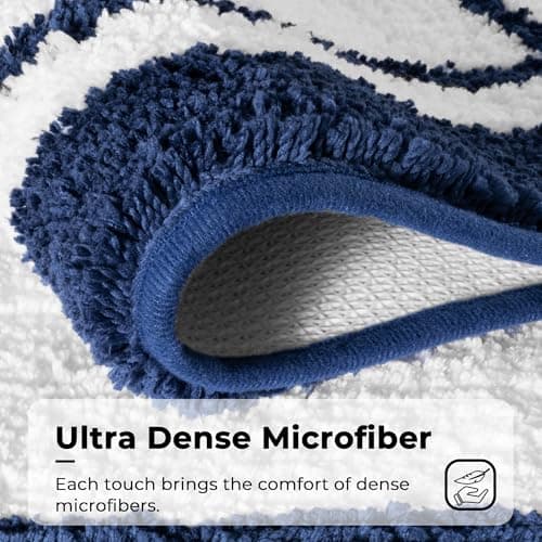 GRANNY SAYS Microfiber Bathroom Rugs Non Slip Washable, Water Absorbent Bathrooms Mats for Tub, Soft Bath Mats for Bathroom Floor & Shower, Bath Rug, 20" x 32", Navy Blue Bath Rugs - Thumbnail 5