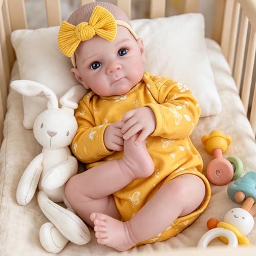 Milidool Lifelike Reborn Baby Dolls - 20 Inch Newborn Baby Doll Girl with Soft Weighted Body, Cute Soft Poseable Realistic Real Life Baby Dolls with Complete Accessories for 3+ Years Old Gifts - Thumbnail 4
