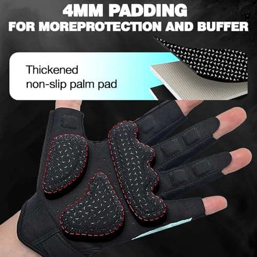 Seektop Breathable Workout Gloves for Women & Men, Thick Padded Weight Lifting Gloves, Full Palm Protection, Excellent Grip for Gym Fitness and Training, Exercise, Cycling - Thumbnail 2