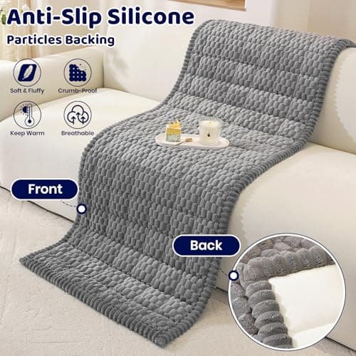 Royhom Couch Cover for Dogs Washable, Soft Thick Pet Couch Covers for Sofa, Pawcart Couch Protector Pet Friendly, Furniture Covers Dog Mat for Couches and Sofas (Grey, 27.6 x 70.9 Inch) - Thumbnail 6