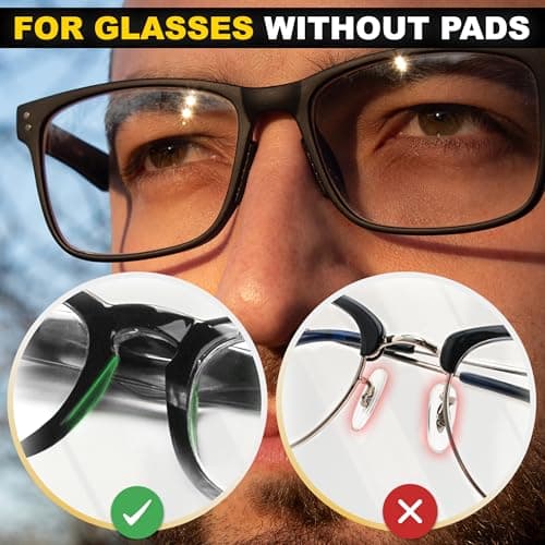 Eyeglass Nose Pads Anti Slip - 6 Pairs Ultra Thin 1mm Silicone Nose Pads for Glasses - Soft Stick On Nose Cushions (Black Black) - Thumbnail 5