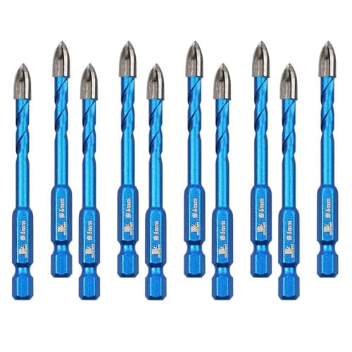 Masonry Drill Bit BRSCHNITT 10pcs Carbide Tips Concrete Drill Bit Set for Pots Bottles Ceramic Tile Glass Brick Ceramic Hex Shank - Thumbnail 6