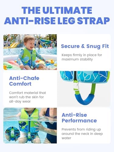 Gogokids Toddler Swim Vest Pool Floaties for Kids 1-2-3-5-7-9 Yrs, Neoprene Kids Swimming Jacket w/Adjustable Safety Strap & Zip, Toddler Float Jacket 33-66lbs for Beach Puddle Pool Boys Girls Niños - Thumbnail 3