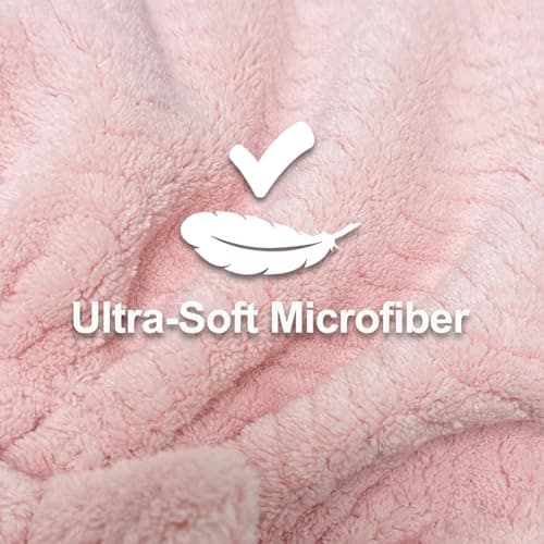 Jseng 3Packs Microfiber Hair Towel for Women - Quick-Drying, Super Absorbent Hair Wrap with Bow Design, Soft Hair Towel Turban for Curly Long Wet Hair - Thumbnail 2