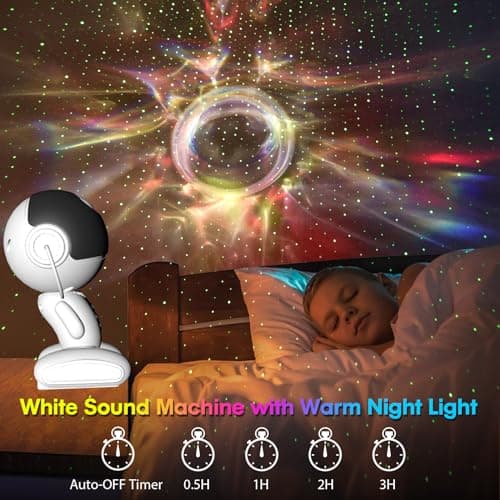 Astronaut Star Projector Galaxy Night Light, Space Projector with Remote and Timer, Starry Nebula Ceiling LED Lamp, Kids Room Decor Aesthetic, for Christmas, Birthdays, Valentine's Day - Thumbnail 4