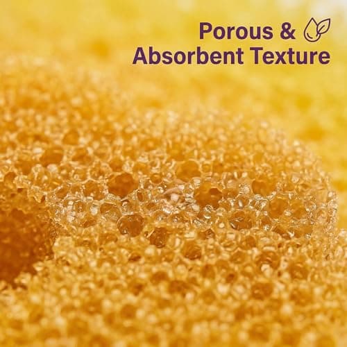 Scrub Flower Temperature Sensitive Sponges -Non-Scratch Scrubbers for Kitchen & Home - Firm in Cold & Soft in Warm Water - Odor Resistant Color-Coded Dish Sponges (Golden Sunflower, 3 Count) - Thumbnail 3