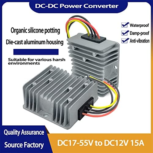 Golf Cart Voltage Reducer Regulator 48V to 12V 15A, Waterproof Heavy Duty DC DC Converter for EZGO Club Car Yamaha - Thumbnail 2