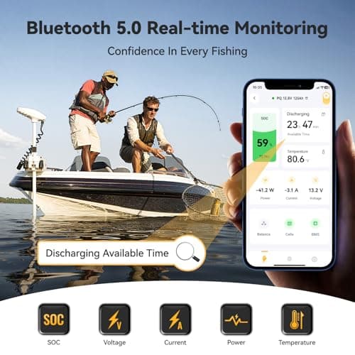 Power Queen 12V 125Ah LiFePO4 Battery, Group 27 Bluetooth Lithium Battery with Low-Temp Protection, 1600Wh Energy Max. 15000 Cycles for RV, Solar System, Trolling Motor - Thumbnail 5