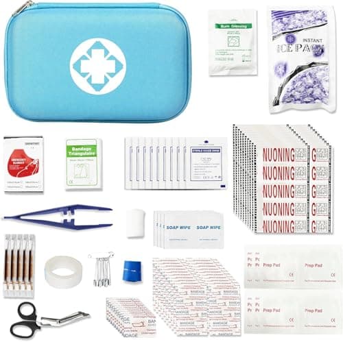 276PCS Small Travel First Aid Kit Supplies for Business, First Aid Kits Backpacking Essentials Items Trauma First Aid Survival Kits for Home Outdoor Adventure, Blue AMORNING - Thumbnail 2