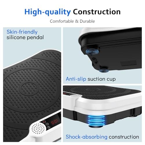 Trekora Vibration Plate Exercise Machine, Vibrating Fitness Platform for Lymphatic Drainage, Full Body Shaker Workout Equipment, Vibrate Fitness Platform for Home Women Men Exercise Gym (White) - Thumbnail 6