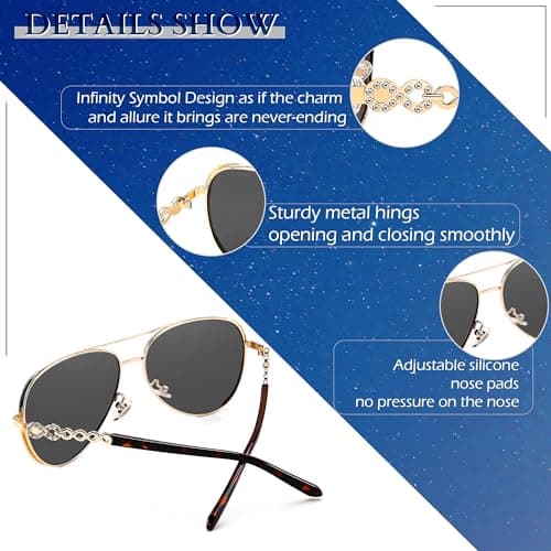 FEISEDY Retro Polarized Pilot Sunglasses for Women 70s Vintage Trendy Shades B4147 - Thumbnail 5