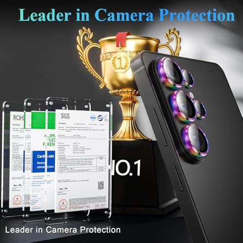 YWXTW Camera Lens Protector for Samsung Galaxy S26 Ultra, [5X Stronger] Individual Metal Ring Tempered Glass Camera Cover for Galaxy S26 Ultra Accessories, Anti Scratch, 1 Set - Thumbnail 2