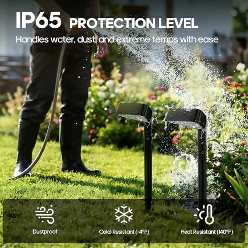 Solar Pathway Lights Outdoor, 8 Pack, 15 LED Brighter Solar Path Lights Waterproof with Upgraded Solar Panel, Up to 12Hrs Modern Landscape Lights for Backyard Garden Walkway Driveway Patio Lawn Decor - Thumbnail 6