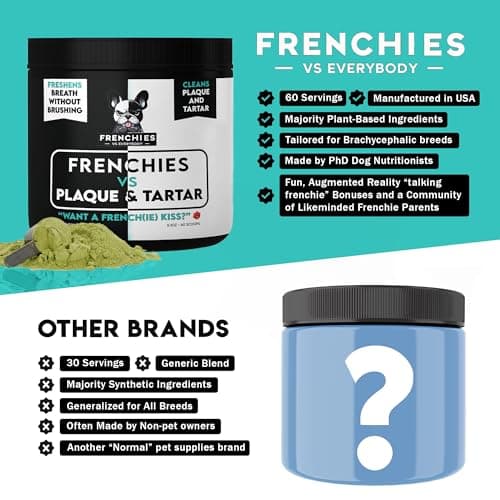 Dog Teeth Cleaning Powder–Natural Dog Dental Powder for Teeth Cleaning, Breath Freshener & Plaque Remover–Tartar Control, Oral Care &Bad Breath Treatment-French Bulldog Optimized Great for all breeds - Thumbnail 6