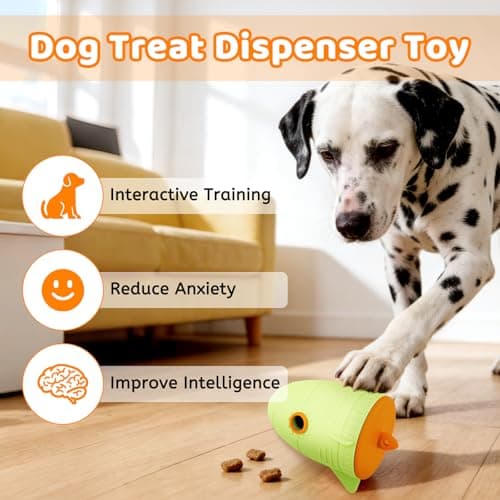 Dog Treat Toys for Medium Dogs & Small Dogs, Silicone Dog Toy Treat Dispenser Slow Feeder, Dog Interactive Toys for Boredom, Dog Enrichment Toys to Keep Them Busy, Interactive Dog Toy 1 Pack (Green) - Thumbnail 2
