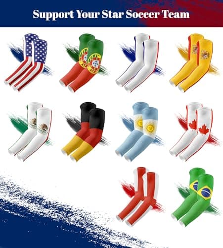 Aegend Arm Sleeves for Men Father's Day, Mundial 2026,Sports Canada Flag Arm Sleeves for Baseball Football Basketball,Youth & Adult Sizes,2Pairs - Thumbnail 3