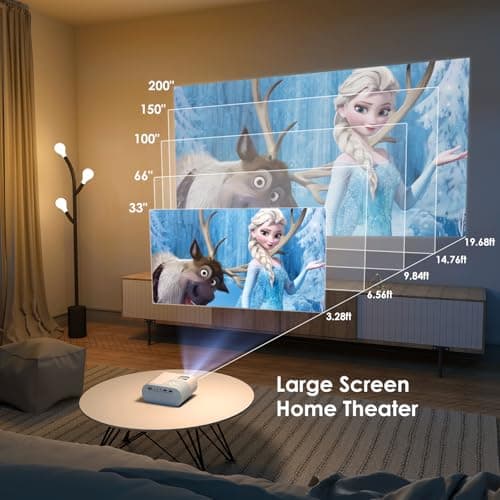 Portable Projector, YOWHICK Mini Projector for iPhone, Native 1080P HD Projector, Movie Projector Compatible with Android/iOS/Windows/TV Stick/HDMI/USB - Thumbnail 4