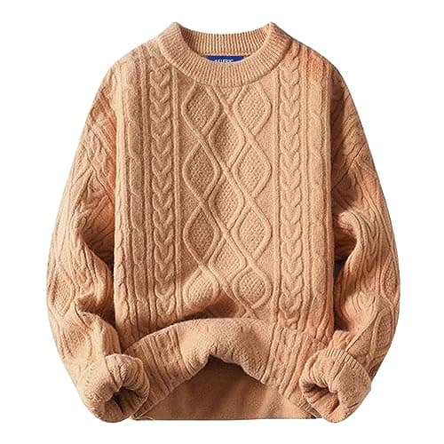 Aelfric Eden Oversized Sweater 90s Vintage Cable Knit Long Sleeve Women Heavy Crewneck Pullover Khaki