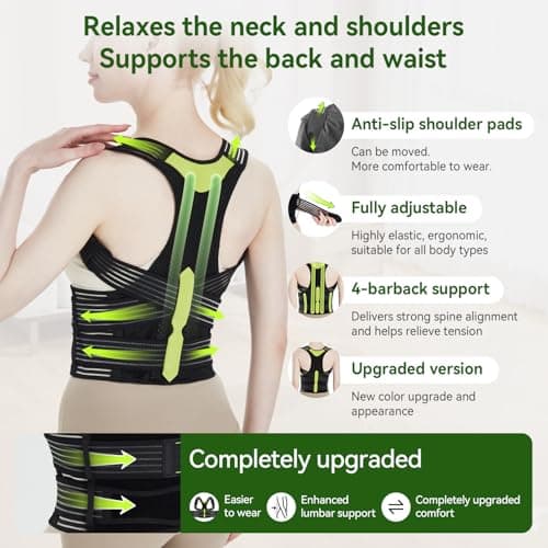 Posture Corrector for Women and Men, Invisible Full Back Support Brace with Enhanced Breathable Mesh, Shoulder Straightener for Back & Neck Pain Relief, Scoliosis & Posture Improvement, Large - Thumbnail 5