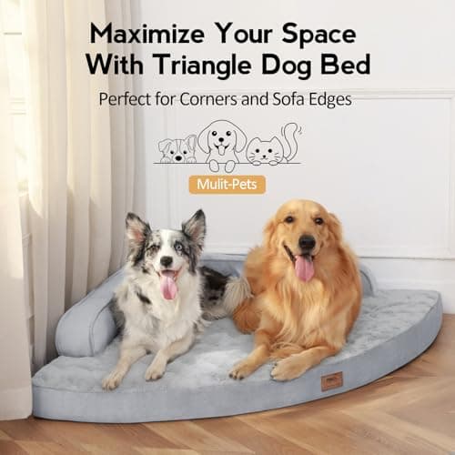 MEKIY Large Orthopedic Dog Bed with Sides XXXL Dog Beds with Removable Washable Cover Non-Slip Waterproof Pet Bed for Extra Large Dogs - Grey XXXL - Thumbnail 4