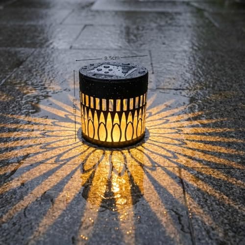 Solar Sunflower Projection Lights Outdoor, New Version Solar Mandala Light, Solar-Powered Decor Light for Wall, Yard, Garden, Patio, Backyard Decor, Waterproof Metal Fence Lights, WarmLight, 1 Pack - Thumbnail 2