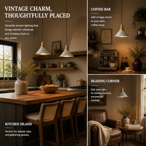 Oyisen Plug in Pendant Light, 8.2 Inch Silver Pendant Light Fixtures On/Off Switch, Adjustable 14Ft Light Cord Hanging Pendant Light for Kitchen Bedroom Restaurant 2 Pack - Thumbnail 5