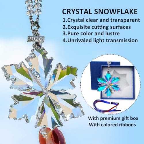 2026 Christmas Ornaments, Crystal Snowflake Ornaments, Pretty Beautiful - Thumbnail 6