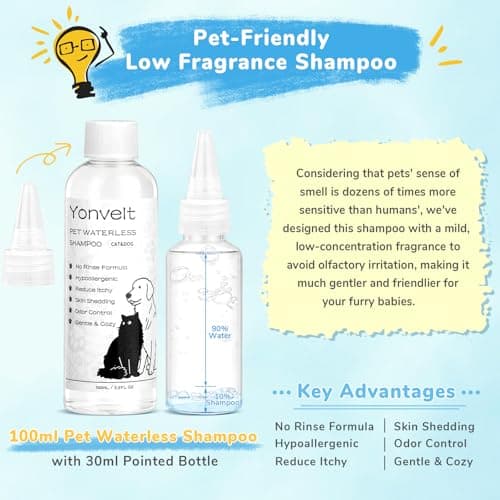 10in1 Pet Spray Brush for Cat & Dog, Hair Health & Grooming Set Includes 100ml Waterless Shampoo, Nail Clippers, Toothbrush, Comb, Cat Scratcher with Catnip, Disposable Cleaning Supplies, Gift-Set - Thumbnail 5