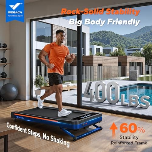 MERACH Walking Pad with Incline 12% Auto Treadmill for Home, 400lbs Capacity 3.5HP Super Quiet Brushless Walking Pads Under Desk, 16.5"x41.3" Mat Walk Pad with Remote & LED W50 Walking OAD - Thumbnail 2