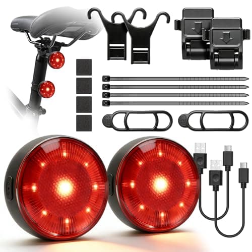 APECYC 2 Pack Rear Bike Light, USB Rechargeable Bicycle Rear Light for Night Riding with 3 Modes, Waterproof Tail Light for Road/Mountain Bikes Commuting Cycling - Image 1