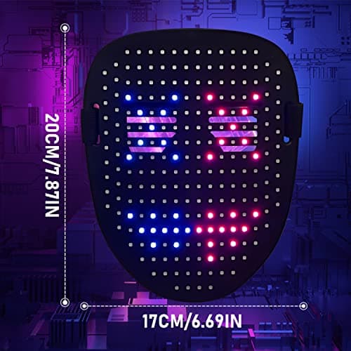 Depointer Life LED Mask Light up Masks With Gesture Sensing, Cool Toys Masks Teen Boys Gifts for Halloween Christmas Birthday -Rechargeable Mask - Thumbnail 5