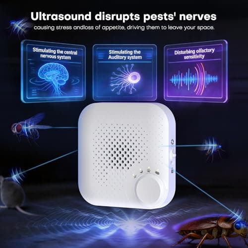 Ultrasonic Pest Repeller with 4 Auto Modes, Plug in Mouse Rodent Repellent Indoor for Spider Mice Rats Mosquito Roach Ant, Lock & Foldable Silent Pest Control for Home Kitchen Garage, 4 Pack - Thumbnail 3