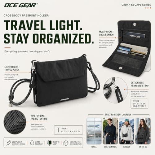 OCE GEAR Crossbody Bags for Men Women Purses for Men Women Small Mini Travel Wallet RFID Blocking Purse Small Cell Phone Organizer for Everyday - Thumbnail 6